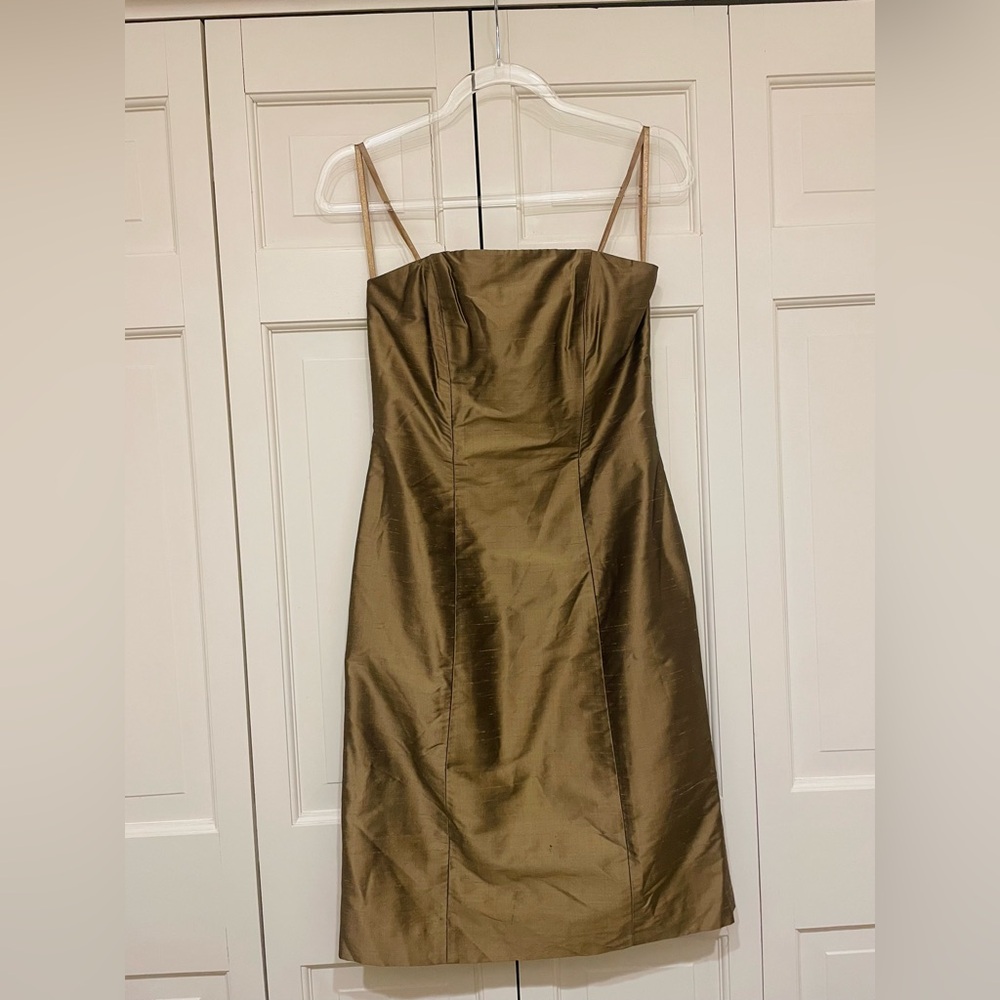 Vintage INC Raw Silk Strapless Dress